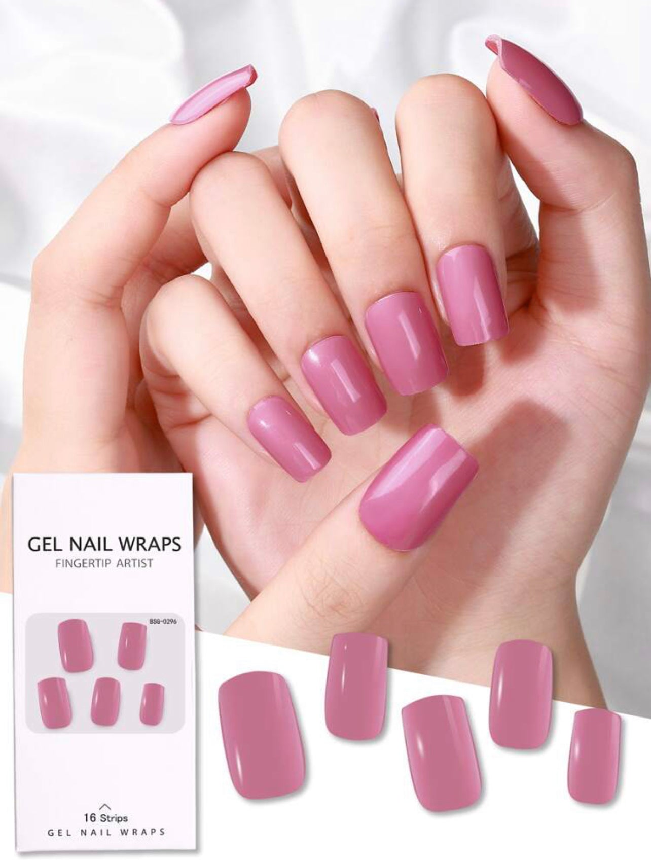 Gel Nail Wrap - Deep pink