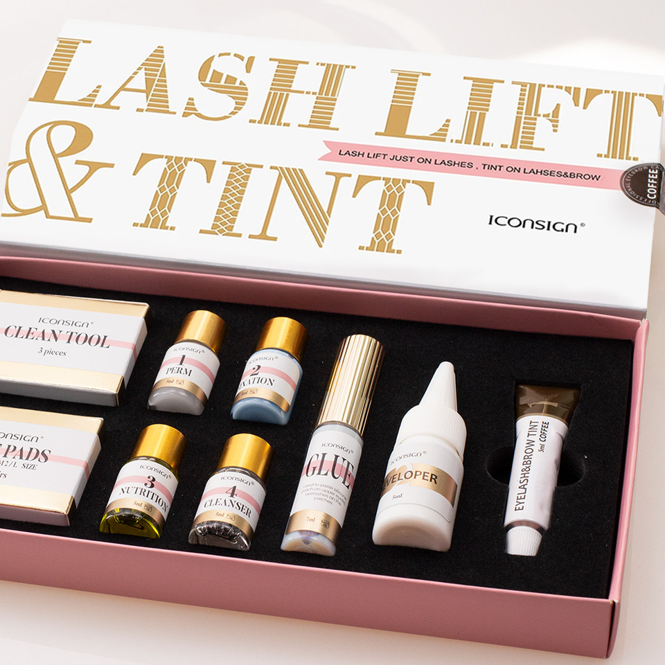 Lash and eyebrow lifting + tinting kit (black) - Lavoca eyelash lift kit kuwait